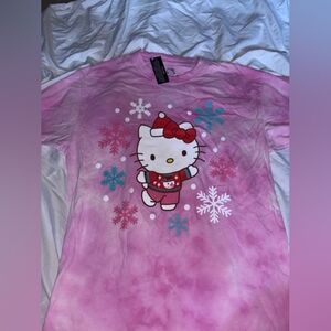 Christmas Hello Kitty Pink Tie-Dye Tee